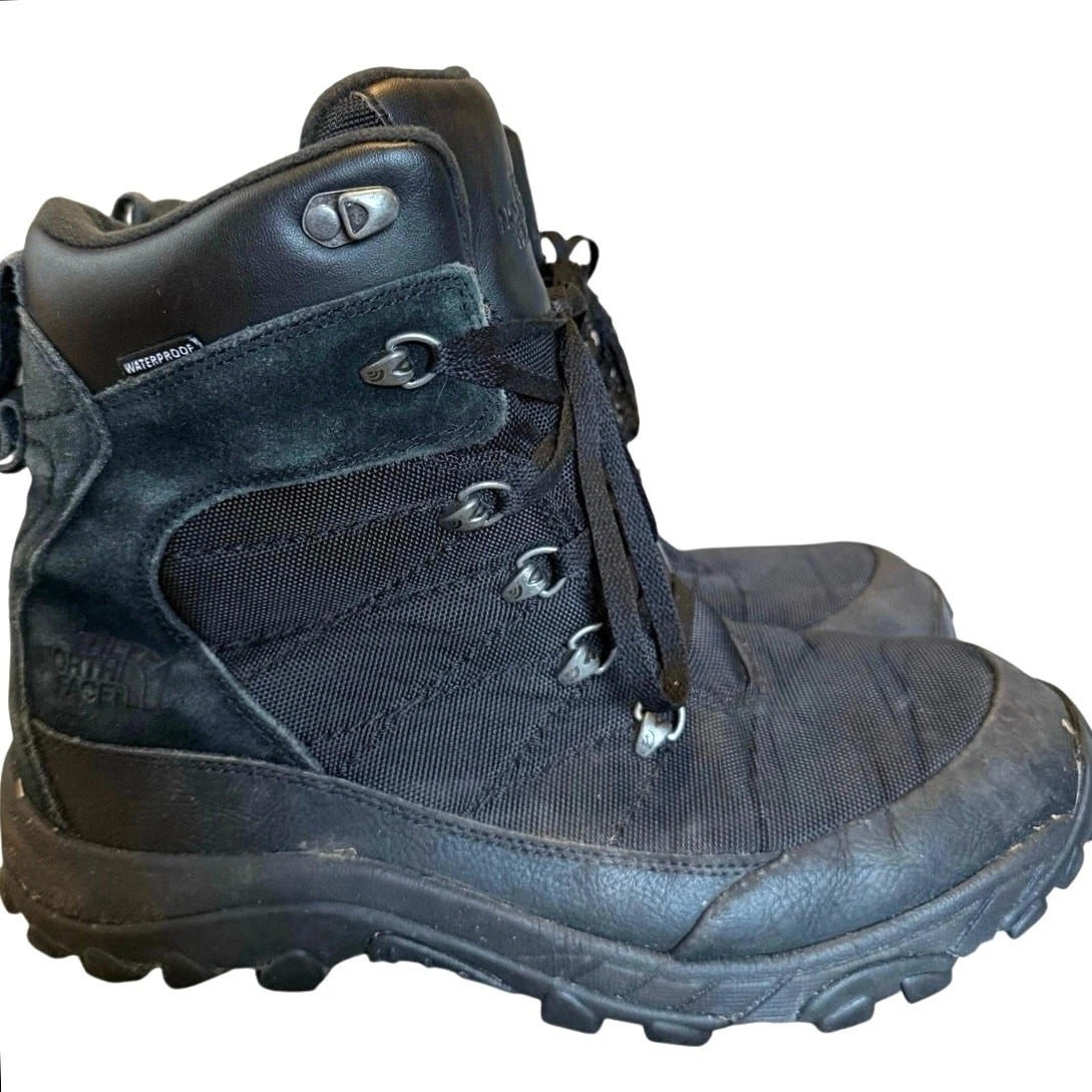 North Face Chilkat Nylon Triple Black Waterproof Winter Boots Men’s Size 9