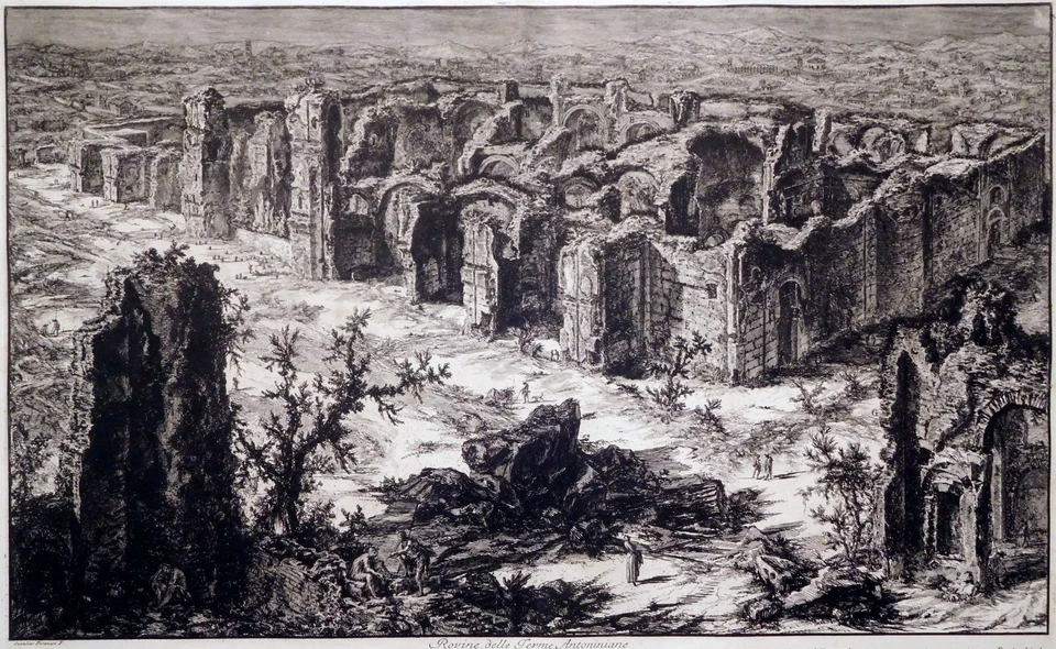 Radierung, Caracalla-Thermen in Rom, G.B. Piranesi, 1765, Wilton-Ely 209 - Bild 3 von 4