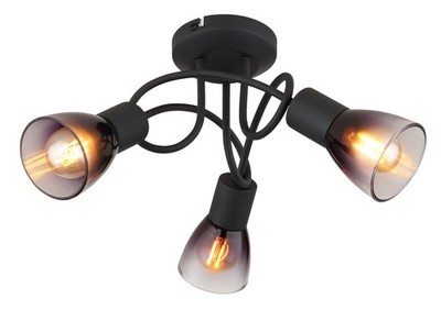 GLOBO D SATELLA Deckenleuchte Metall schwarz matt, 3x E14, IP20, 18,5 cm hoch, 3