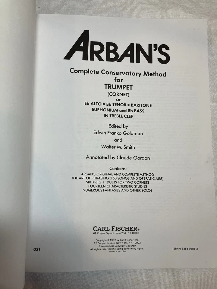 Vtg 1982 The Authentic Edition Arban's Complete Conservatory Method for Trumpet - Image 4 of 4