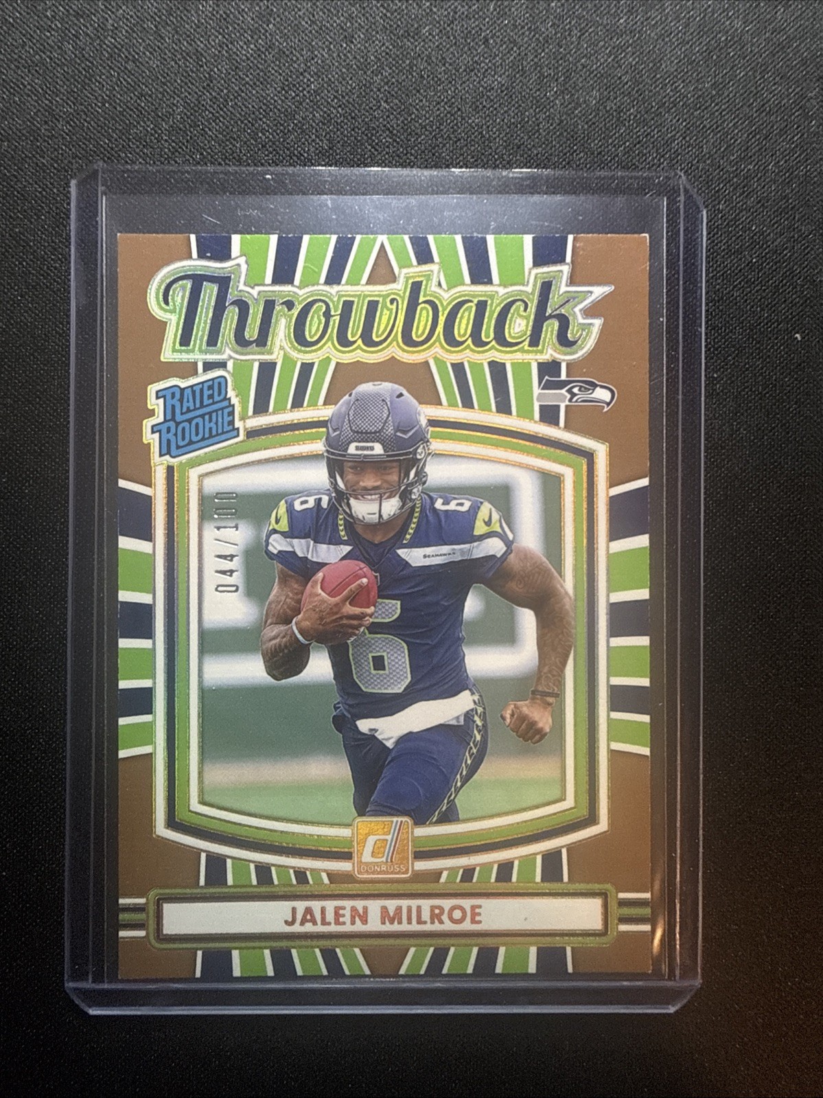 Jalen Milroe Rated Rookie 2025 Donruss Throwback /100 Bronze Seattle Seahawks