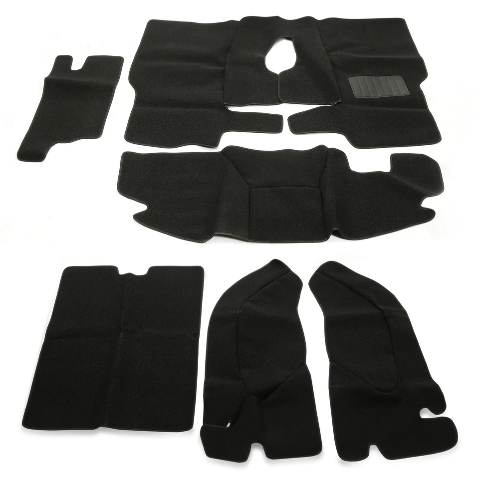 Полный комплект из 6 напольных ковриков для TJ Jeep Wrangler 1997-2006 годов выпуска черный - Изображение 3 из 4