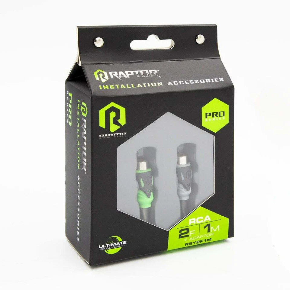 Raptor R5Y2 2 Channel Visible Dual Twist RCA Y Adaptor 2 Female 1 Male - Image 3 of 3