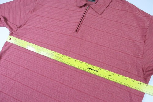 Nike Fit Dry Tiger Woods Collection Mens XXL Red 1/4 Zip Golf Polo Shirt Striped - Picture 6 of 8
