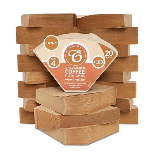 Coffee Filter Papers Size 4 Unbleached Brown Replacement Cones - Picture 7 of 13