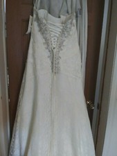 Beautiful David's Bridal Ivory. New with tags vintage style lace and beading.