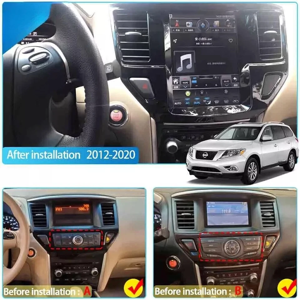 Radio de coche Android14 para Nissan Pathfinder 2012-2020 inalámbrica CarPlay GPS navegación Foto 2 de 4