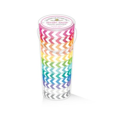 Crafts Doodlebug Washi Tape Chevron Stripes 12 Rolls Assorted Colors No Dups