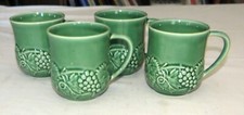 Bordallo Pinheiro FOUR Green Grape pattern 4 inch Mugs