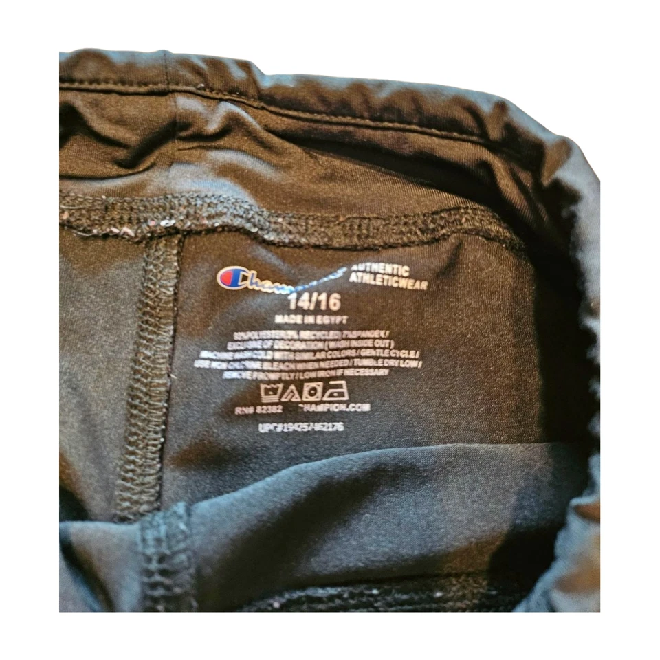 LEGGINGS Champion NIÑAS (14/16 XL) NEGROS Largo Completo PIERNA RECTA LOGOTIPO Plateado Foto 3 de 4