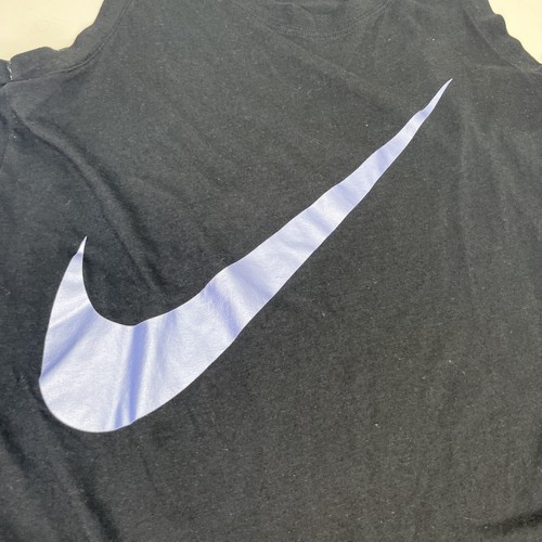 Vintage Nike Racer Back Tank Top Black Nike Purple Swoosh Size Small Womens - Picture 2 of 6