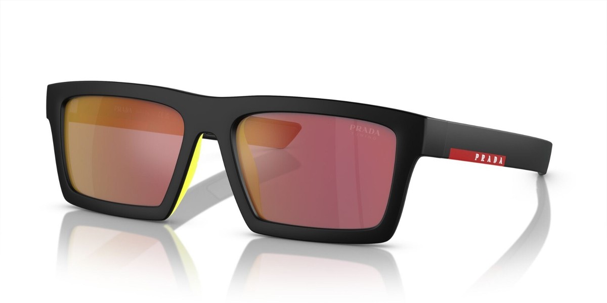 PRADA LINEA ROSSA SPS 02ZSU Matte Black/Grey Red Mirrored (1BO-10A