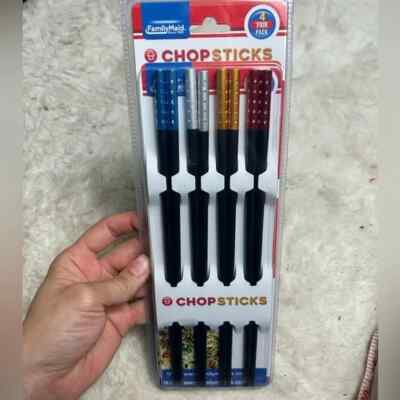 FamilyMaid 14158 24 cm Chopsticks, Assorted Color - 4 Pairs sealed