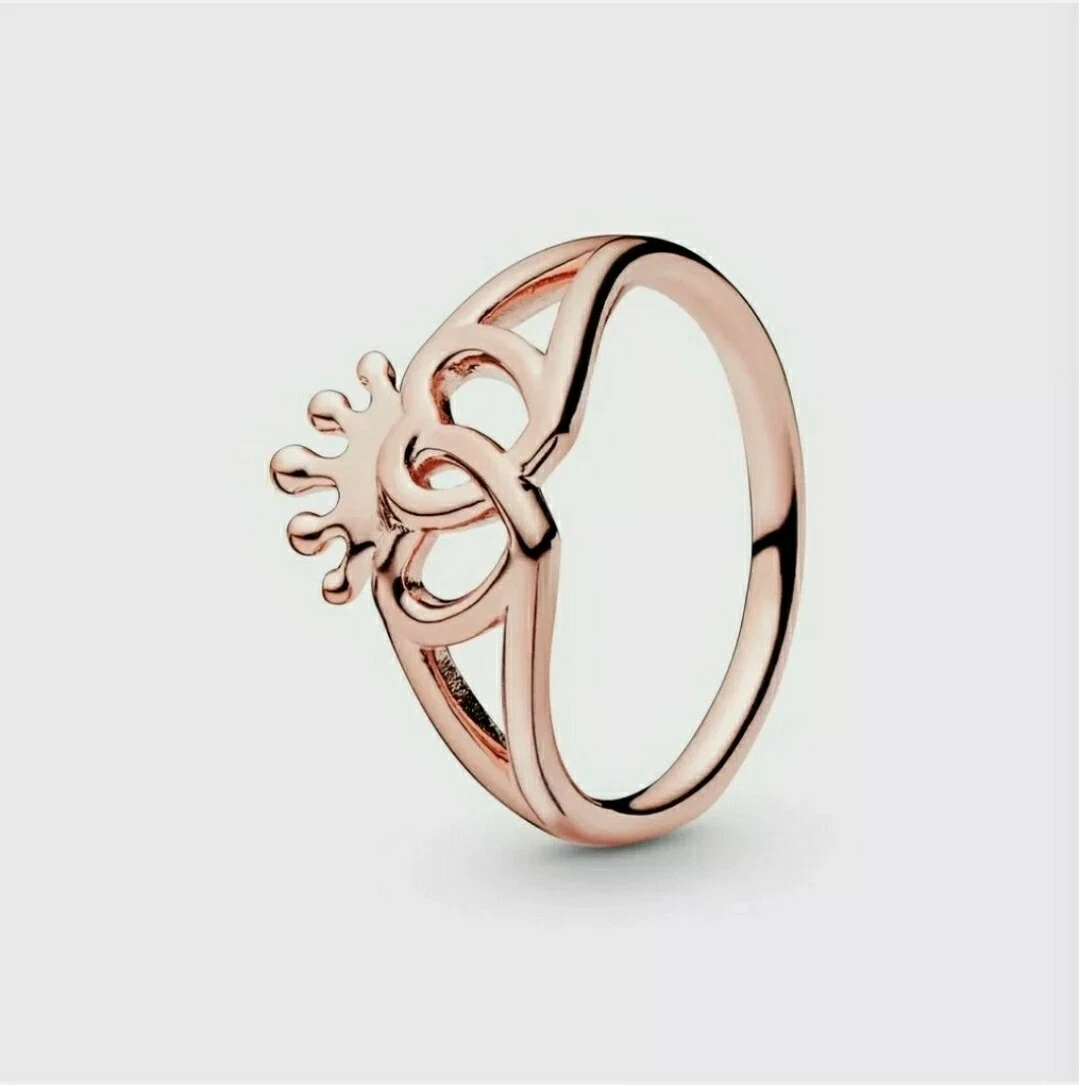 Pandora Crown Interwined Heart Ring Size 50 J K Genuine Brand