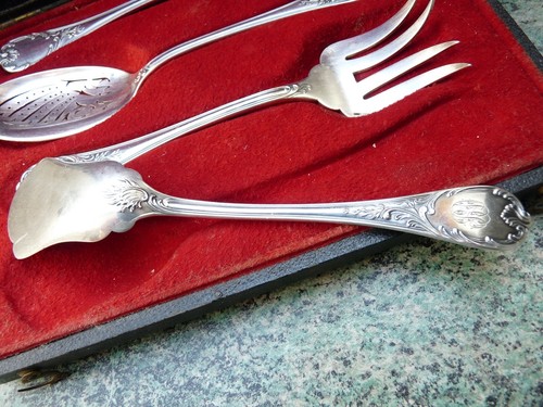 CHRISTOFLE RARE SERVICE A MIGNARDISES PETITS FOURS EN METAL ARGENTE MARLY - Foto 4 di 6