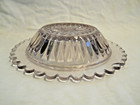 VTG 7.25 in Pressed Glass Candy Nut Dish with Scalloped Edge & Starburst Bottom — photo 4