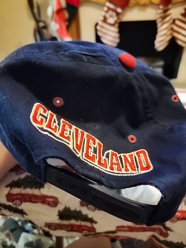 Vintage Cleveland Indians The G Cap Snapback Script Splash Hat GROSSCAP MLB - Picture 4 of 15