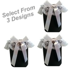 Wedding Bridal Garter White Lace Charm Option: Heart Double Hearts or Infinity