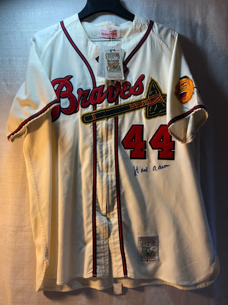 Lot Detail - 1957 Hank Aaron Autographed Mitchell & Ness Replica Jersey  (JSA)