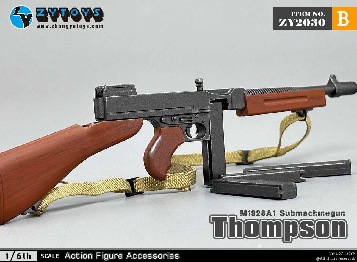 陸軍部隊 M1A1 トンプソンライフル フィギュア 8インチ 1/6 M1928A1 Thompson Submachine Tommy Gun Model for 12