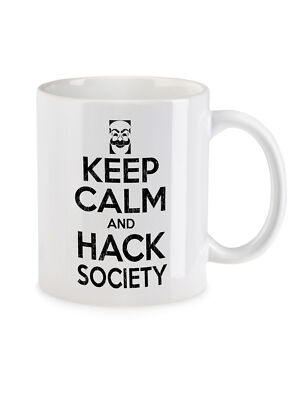 Keep Calm And Hack Society Kaffeetasse Mr. Nerd Robot Hacker Fun Informatiker