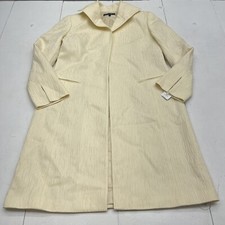 Lafayette 148 Ivory Jacquard Open Front Jacket Women’s Size 14 New