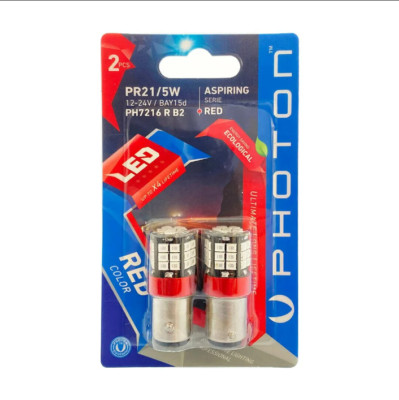 PHOTON P21/5W Red 12V-24V LED (Blister Paket 2 Pz )