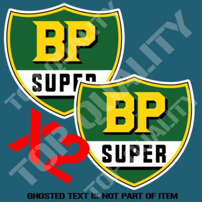VINTAGE BP SUPER Decal Sticker X2 Petroleana Americana Garage Stickers ...