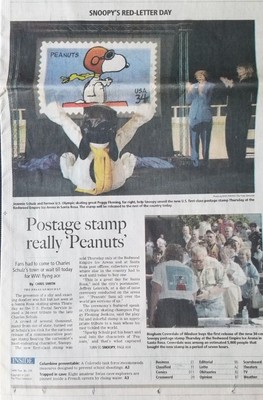 SNOOPY - 5000 turn out for Beagle STAMP release!  FRI. MAY 18 2001 Santa Rosa PD
