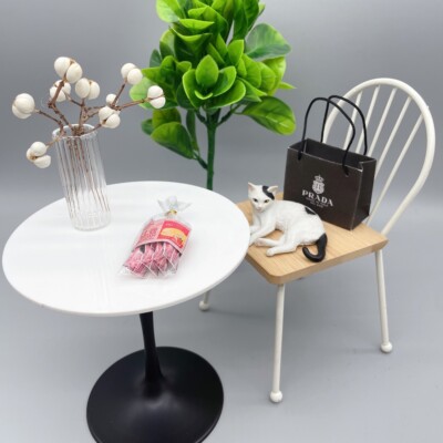 1:6 Scale Dollhouse Miniature Dining Table Nordic Fashion Desk Room  Accessories