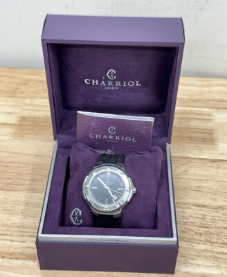 Charriol Celtic Geneve Watch CE443Q-3062 Swiss Made Quartz Stainless Rubber Mens