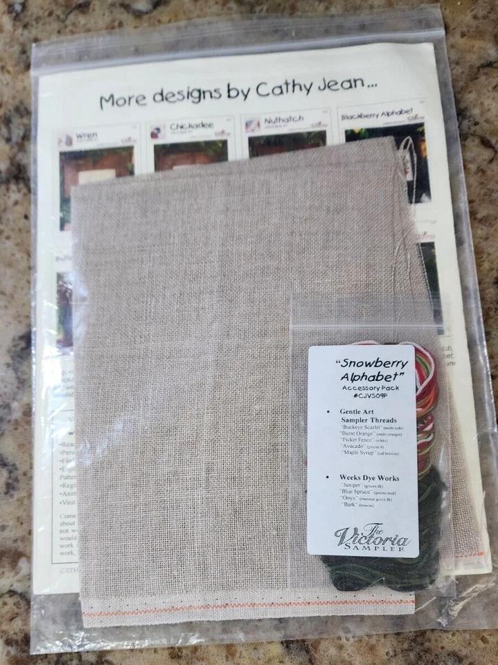 Victoria Sampler- Design by Cathy Jean- Snowberry Alphabet + Accessory Pack Kit - Image 3 of 3