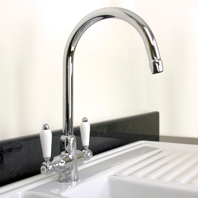 Traditional Swivel Spout Victorian Elizabeth Kitchen Mixer Tap Chrome ...