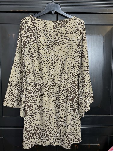 W118 By Walter Baker Women’s Medium Taupe & Brown Pattern Blouson Dress (A) - Picture 7 of 8