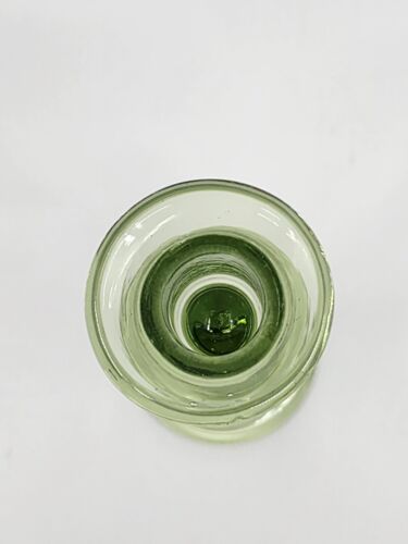 Handblown Green Jamestown Glass Candlestick Holder - Picture 3 of 8