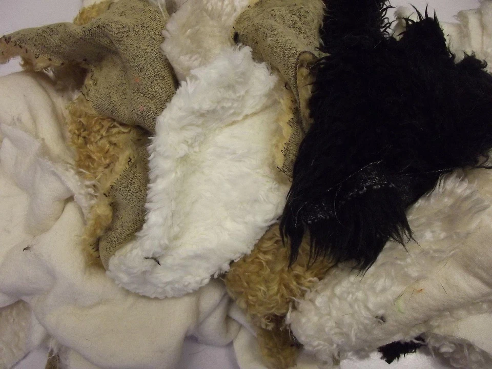 CRS FUR FABRICS Verschiedene lockige Kunstfell Stoff Material Abfall Abfälle 1KG