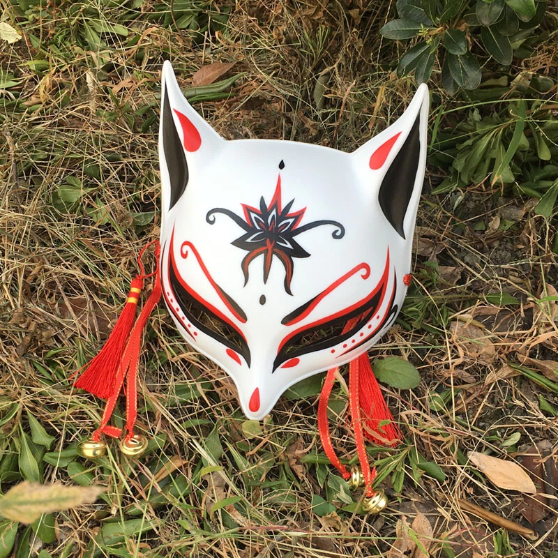 Kitsune Large Fox Mask for Cosplay, Japanese Kabuki Traditional Masks Christmas - Image 4 of 4