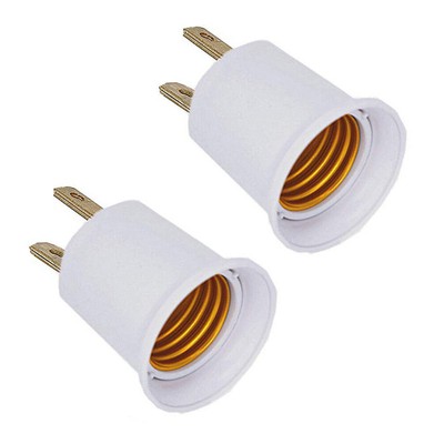 2Pcs E27/E26 Light Socket Converter Plug-in Light Adapter Outlet To Light Bulb
