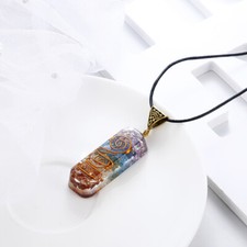 Natural 7 Chakra Orgone Energy Healing Pendant Necklace  Free Shipping