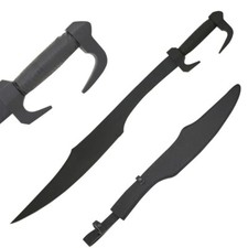 34" 300 Replica Black Spartan Sword With Leather Sheath