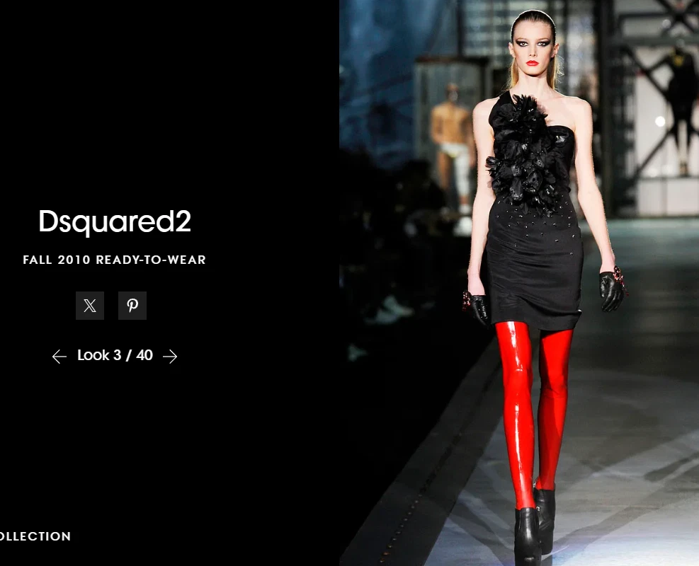Abito monospalla A I 2010 Dsquared2 Runway pelle nera impreziosito da cristalli