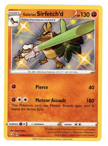 Galarian Sirfetch'd SV064/SV122 -- Pokemon TCG Shining Fates -- NM - Mint Shiny