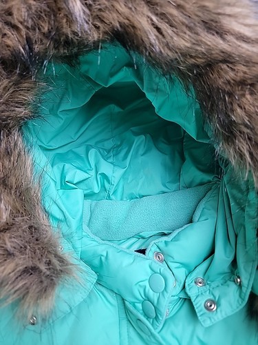 GAP Puffer Vest Womens L Green Parka Hood Full Zip Pockets Outdoor Hiking Preppy - Picture 3 of 13