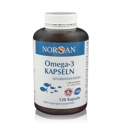 Norsan Omega-3 Kapseln 120 Stück | natürliches Fischöl | hochwertiges Omega-3 - Bild 1 von 3