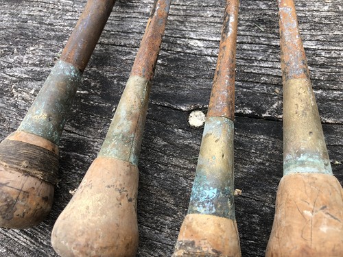 Outils anciens, 4 rembourroirs bourrelier, sellier travail du cuir. 45 à 48 cm - Picture 10 of 13