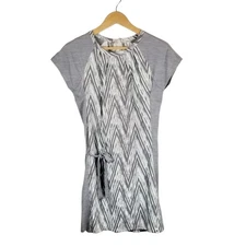Smartwool Merino Sport Short Sleeve Gray Zig Zag Print Dress Size XS 