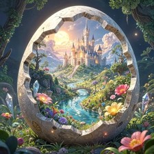 Sunrise Castle Flower Paint by Numbers Kit for Adults DIY Canvas Wall Art Set