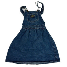 Vintage Oshkosh B'Gosh Denim Jean Overall Jumper Dress Size 6