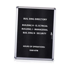 Enclosed Changeable Letter Boards Felt Message Board Indoor-26x20 in A-Black