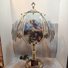 Vtg Ok Lighting Fallen Firefighter Brass Glass Panel Touch Lamp Large 911 Vtg Ok Lighting Fallen Firefighter Brass Glass Panel Touch Lamp Large 911